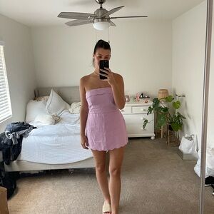 Abercrombie Pink Linen Two Piece Set
